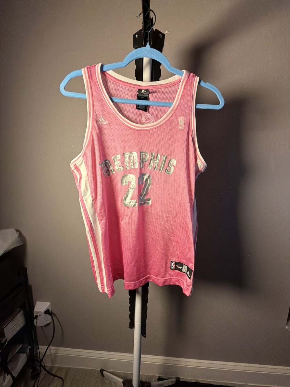 Adidas Memphis Grizzlies Rudy Gay 22 Size L Pink Jersey